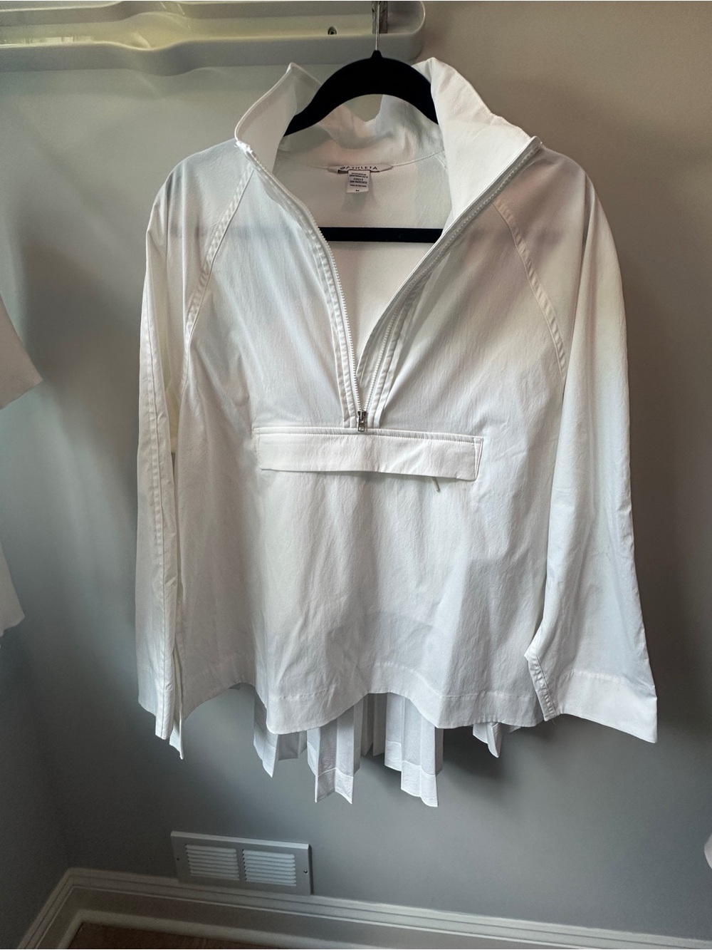 Athleta White Half-Zip Pullover Hoodie - Picture 1 of 4
